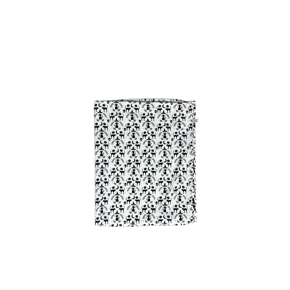 Spooky Black Cat Flat Sheet Full Size Microfiber Halloween Halloween Full Moon